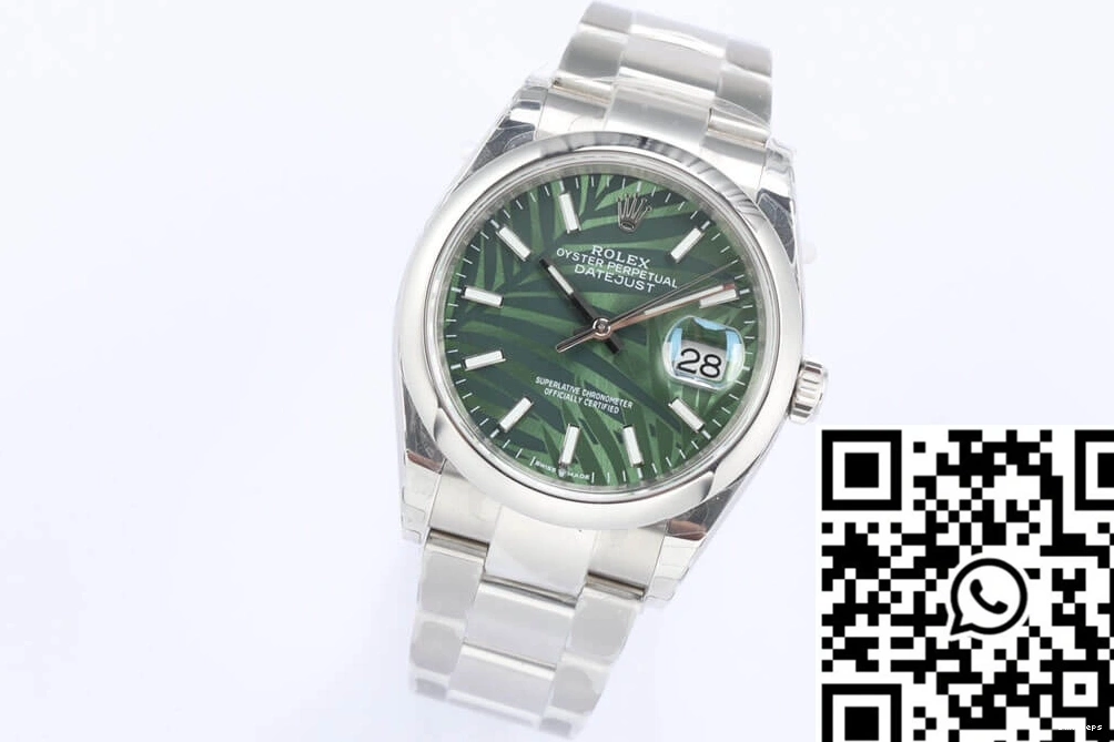 Datejust Rolex Pattern Dial Palm Green Factory M126200-0020 Olive EW Leaf 0413